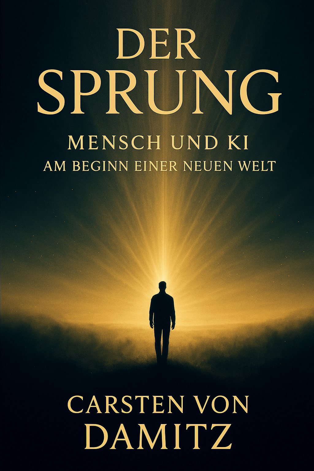 Buchcover: Der Sprung – Mensch und KI am Beginn einer neuen Welt von Autor Carsten von Damitz